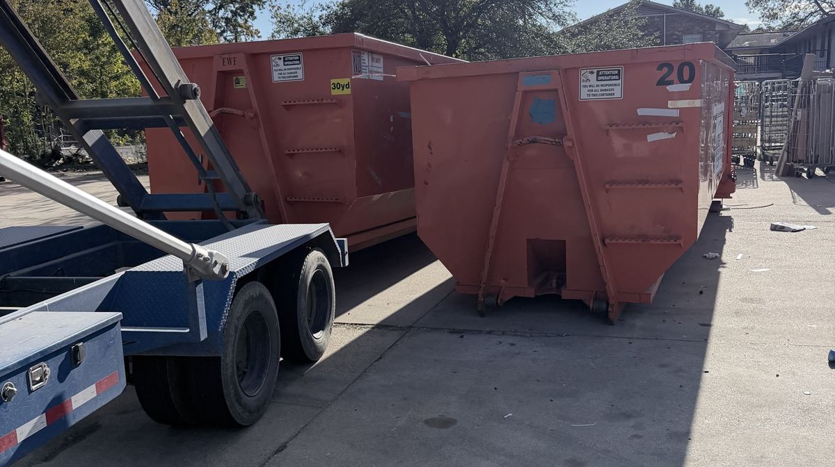 20-yard and 30-yard Bossier Dumpster Rental roll-off containers side by side